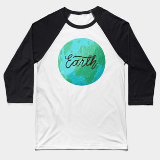 Earth Illustration Hand drawn Baseball T-Shirt